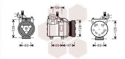 VAN WEZEL Kompressori, ilmastointilaite 8200K093